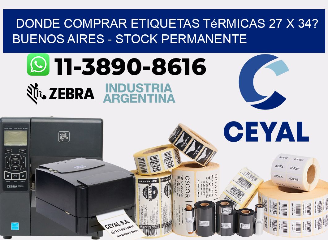 Donde Comprar etiquetas térmicas 27 x 34? Buenos Aires - Stock permanente