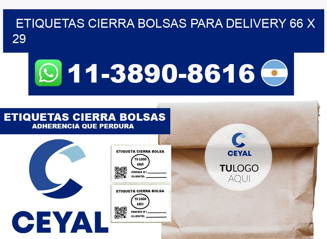 ETIQUETAS CIERRA BOLSAS PARA DELIVERY 66 x 29
