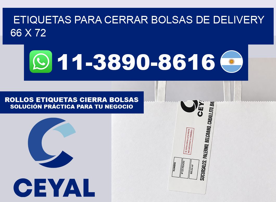 ETIQUETAS PARA CERRAR BOLSAS DE DELIVERY 66 x 72