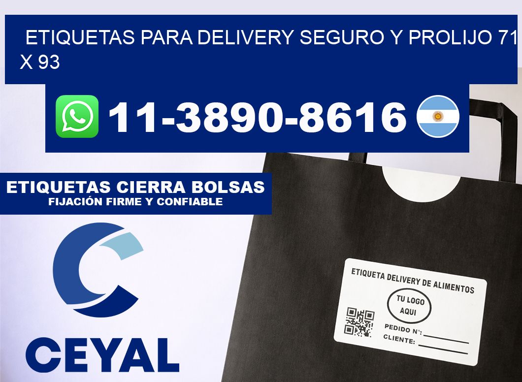 ETIQUETAS PARA DELIVERY SEGURO Y PROLIJO 71 x 93