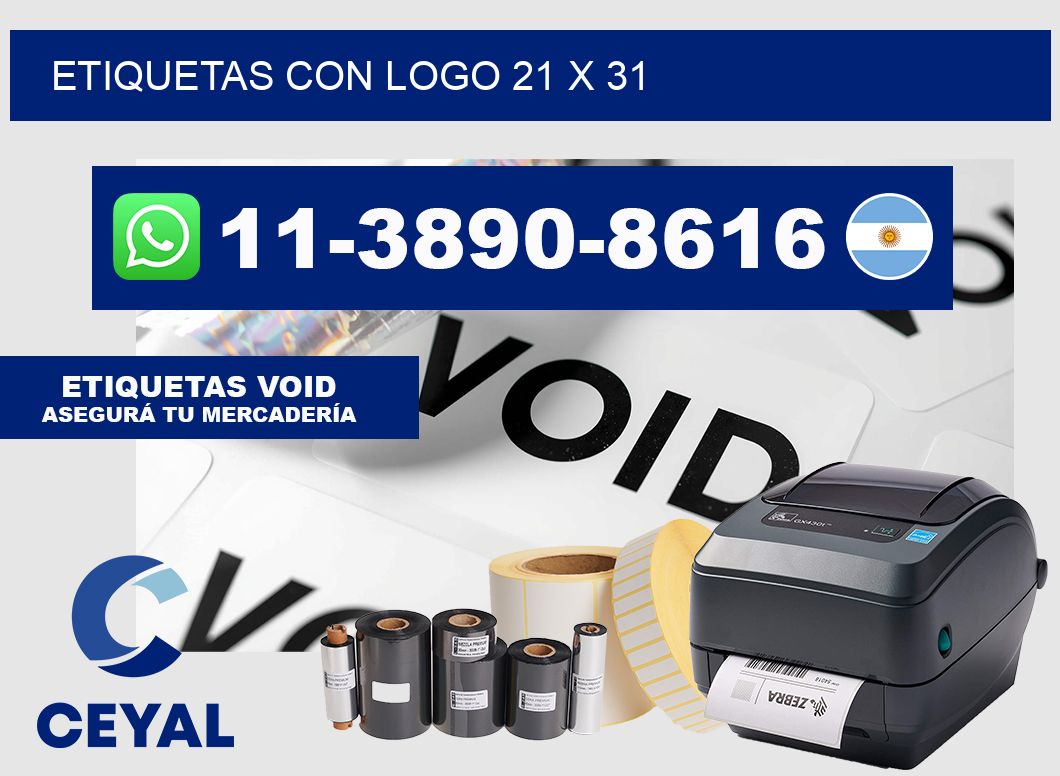Etiquetas con logo 21 x 31