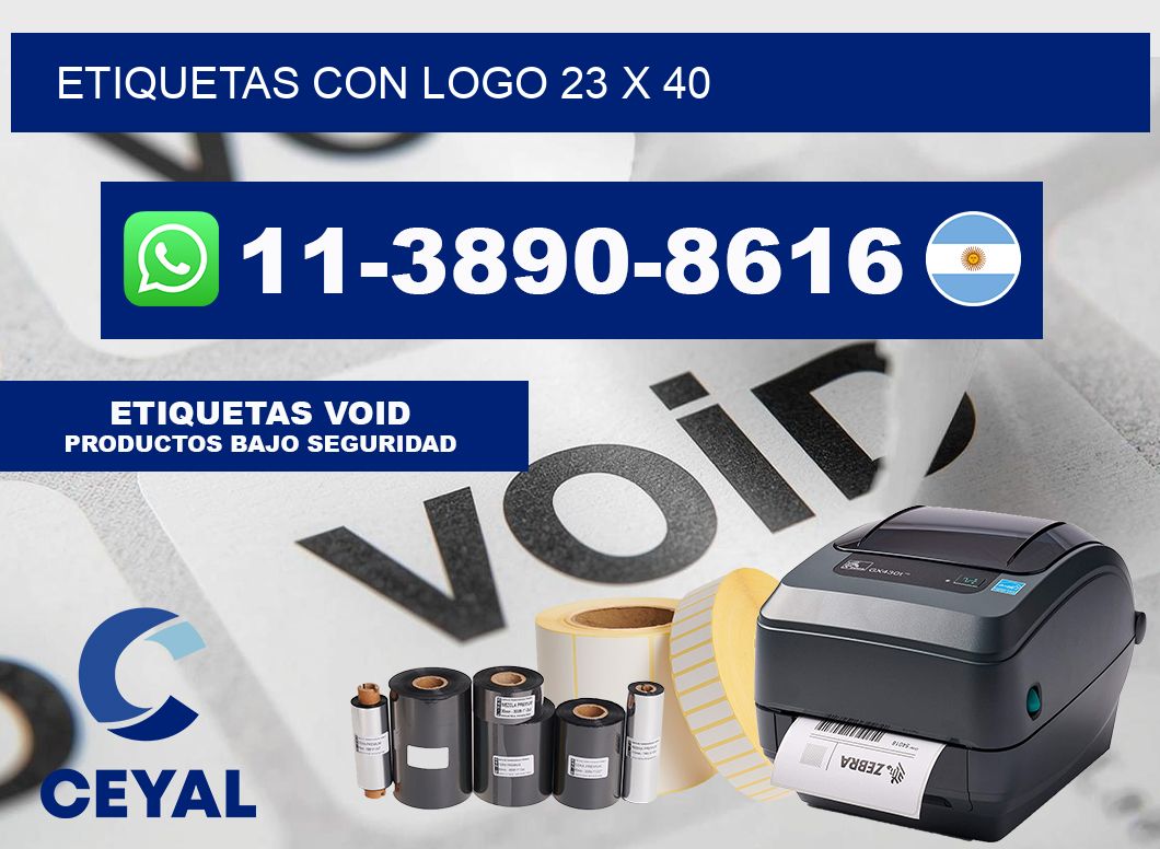 Etiquetas con logo 23 x 40