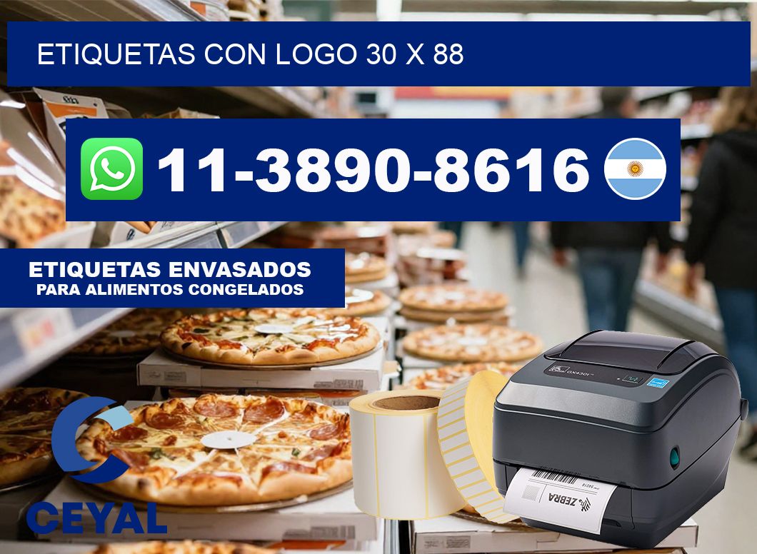 Etiquetas con logo 30 x 88