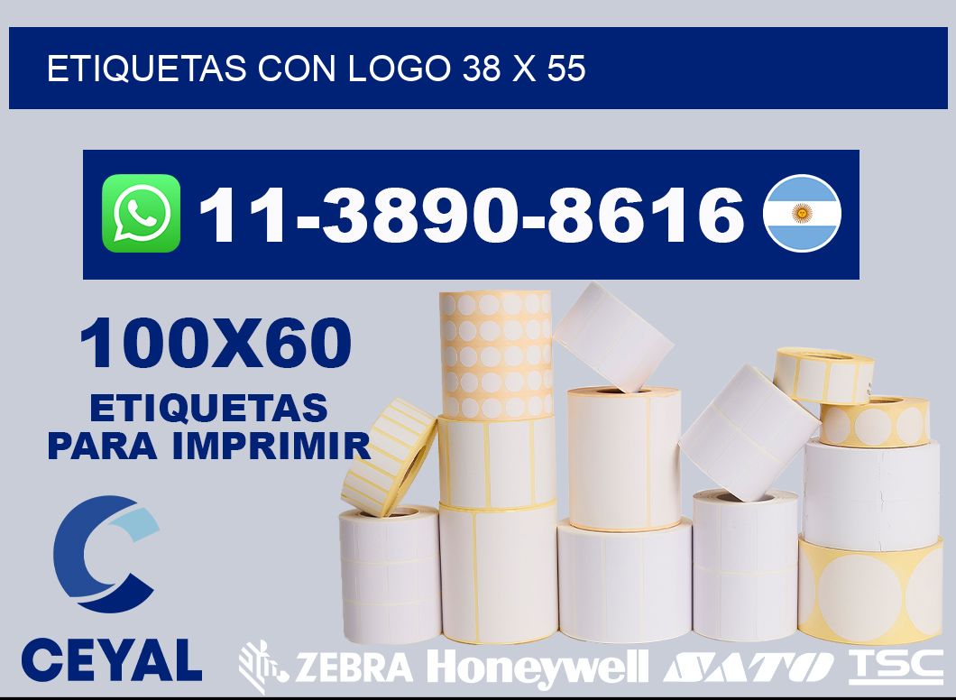 Etiquetas con logo 38 x 55