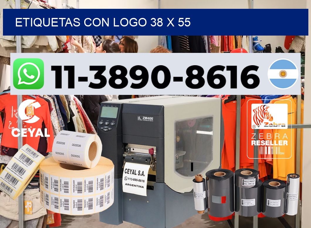 Etiquetas con logo 38 x 55