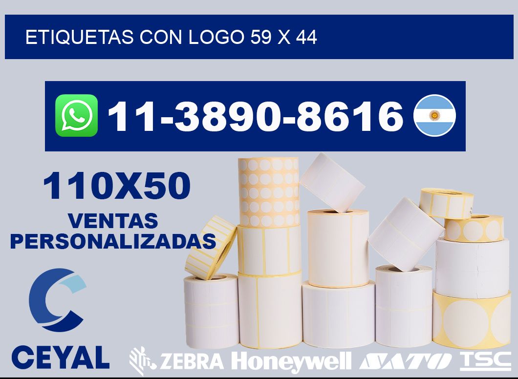 Etiquetas con logo 59 x 44