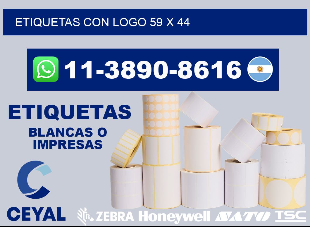 Etiquetas con logo 59 x 44