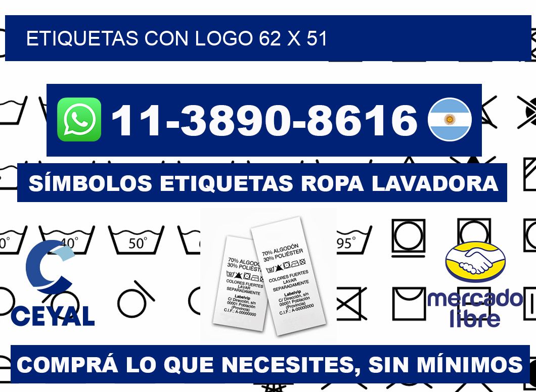 Etiquetas con logo 62 x 51