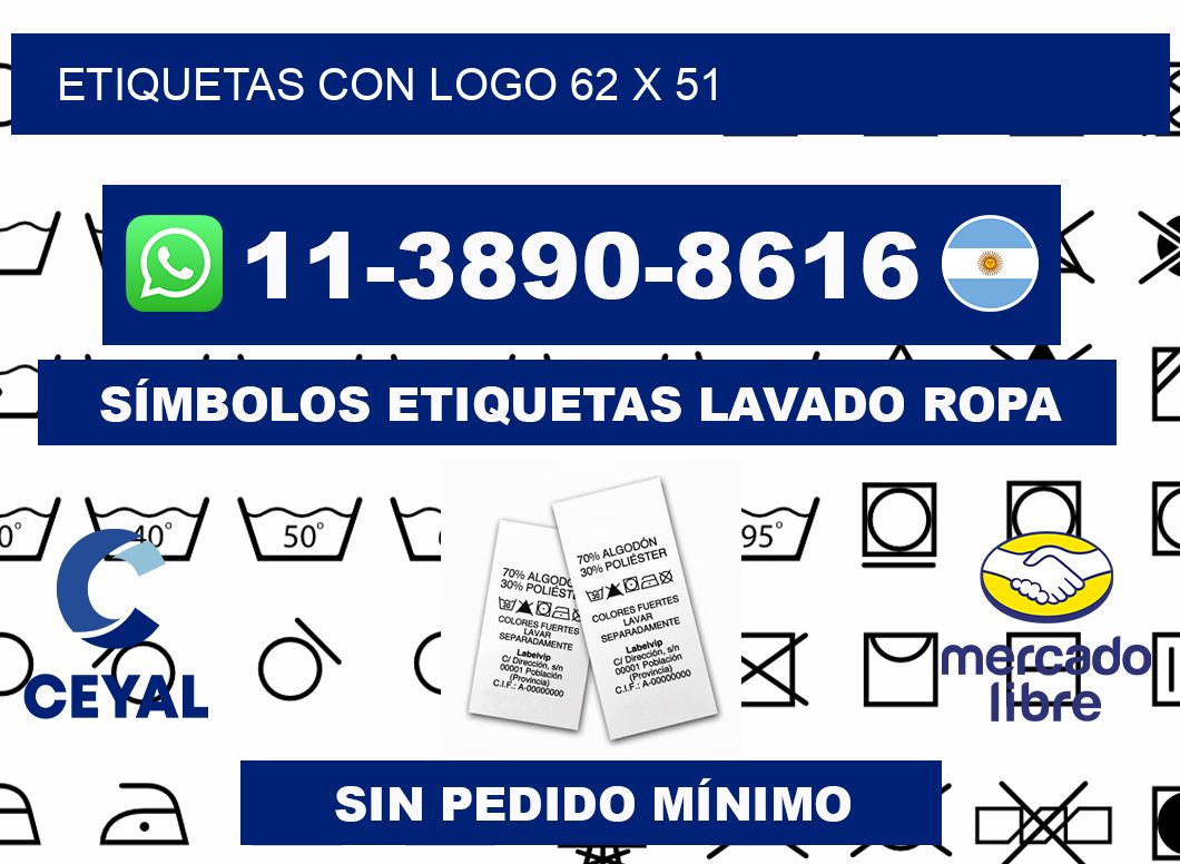 Etiquetas con logo 62 x 51