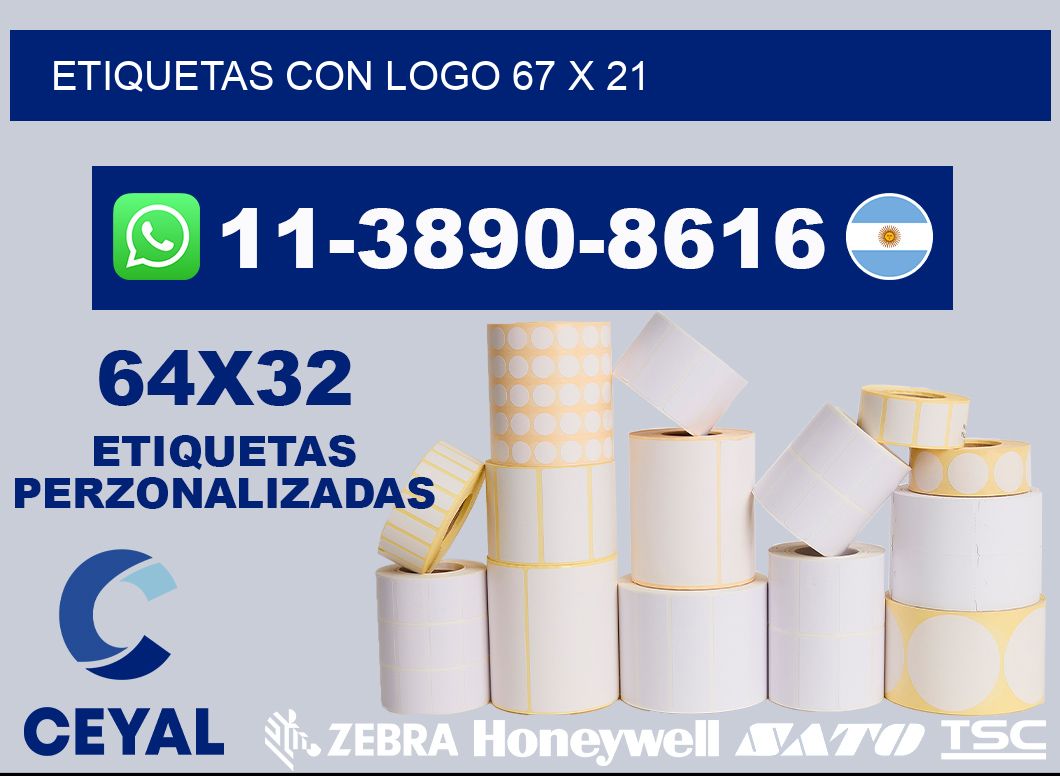 Etiquetas con logo 67 x 21