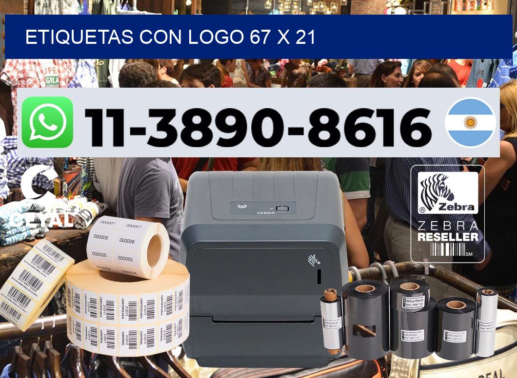 Etiquetas con logo 67 x 21
