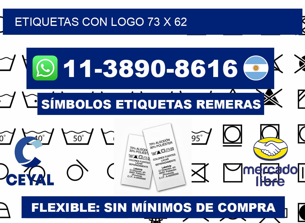 Etiquetas con logo 73 x 62