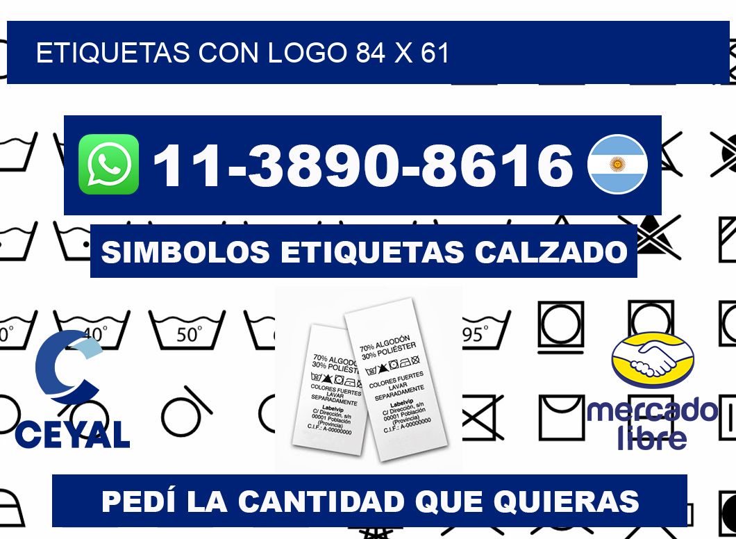 Etiquetas con logo 84 x 61