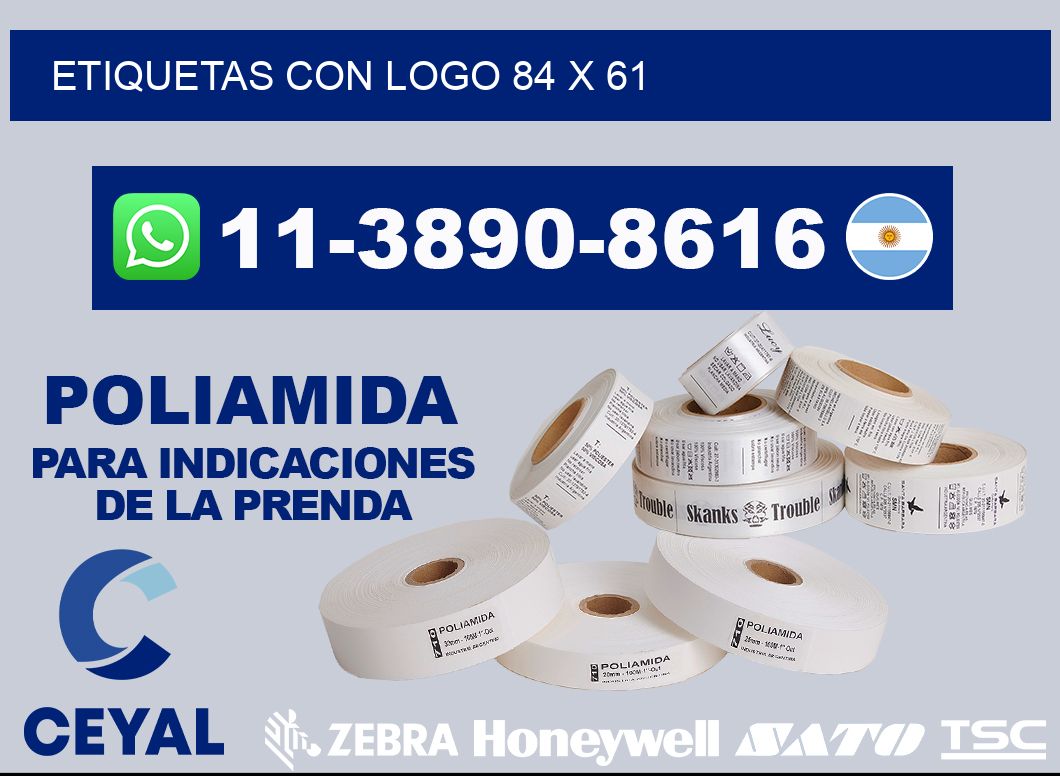 Etiquetas con logo 84 x 61