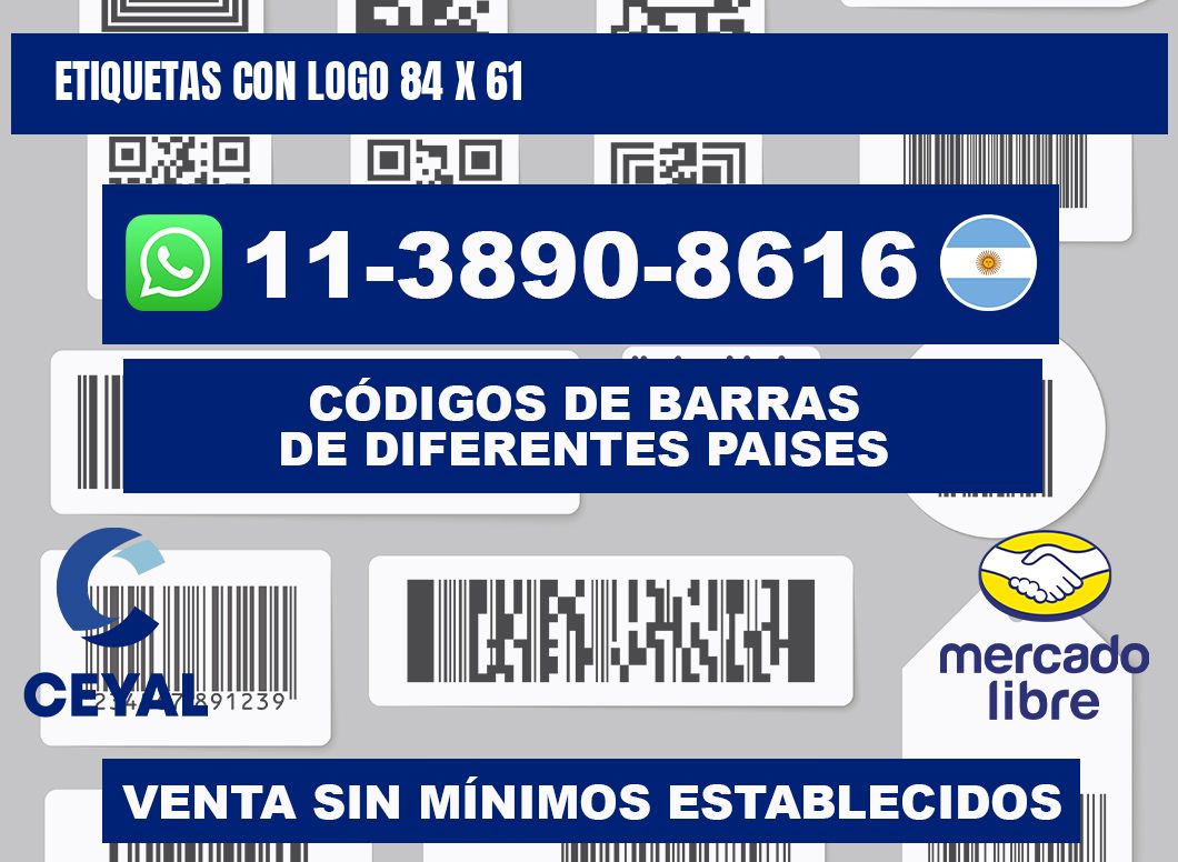 Etiquetas con logo 84 x 61