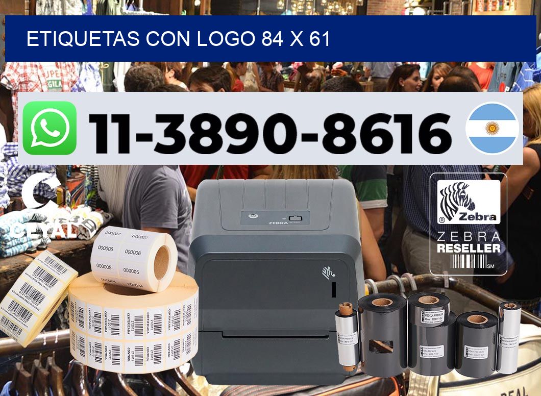 Etiquetas con logo 84 x 61