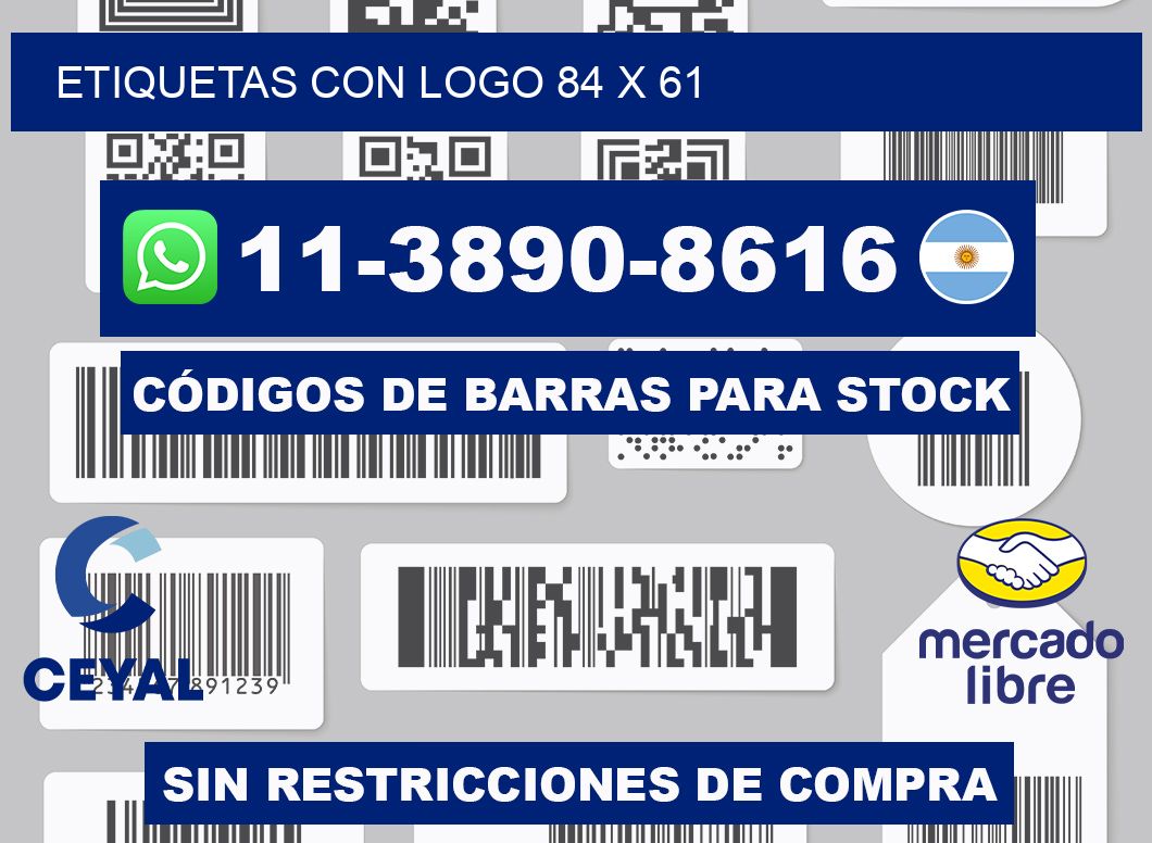 Etiquetas con logo 84 x 61