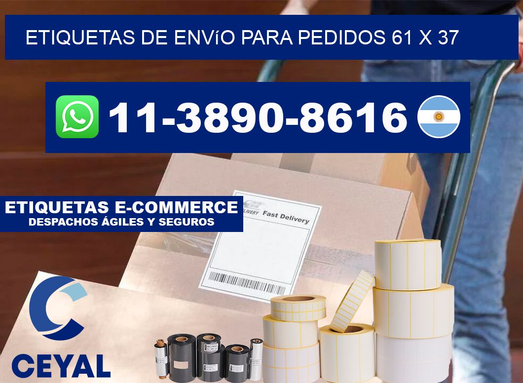 Etiquetas de envío para pedidos 61 x 37