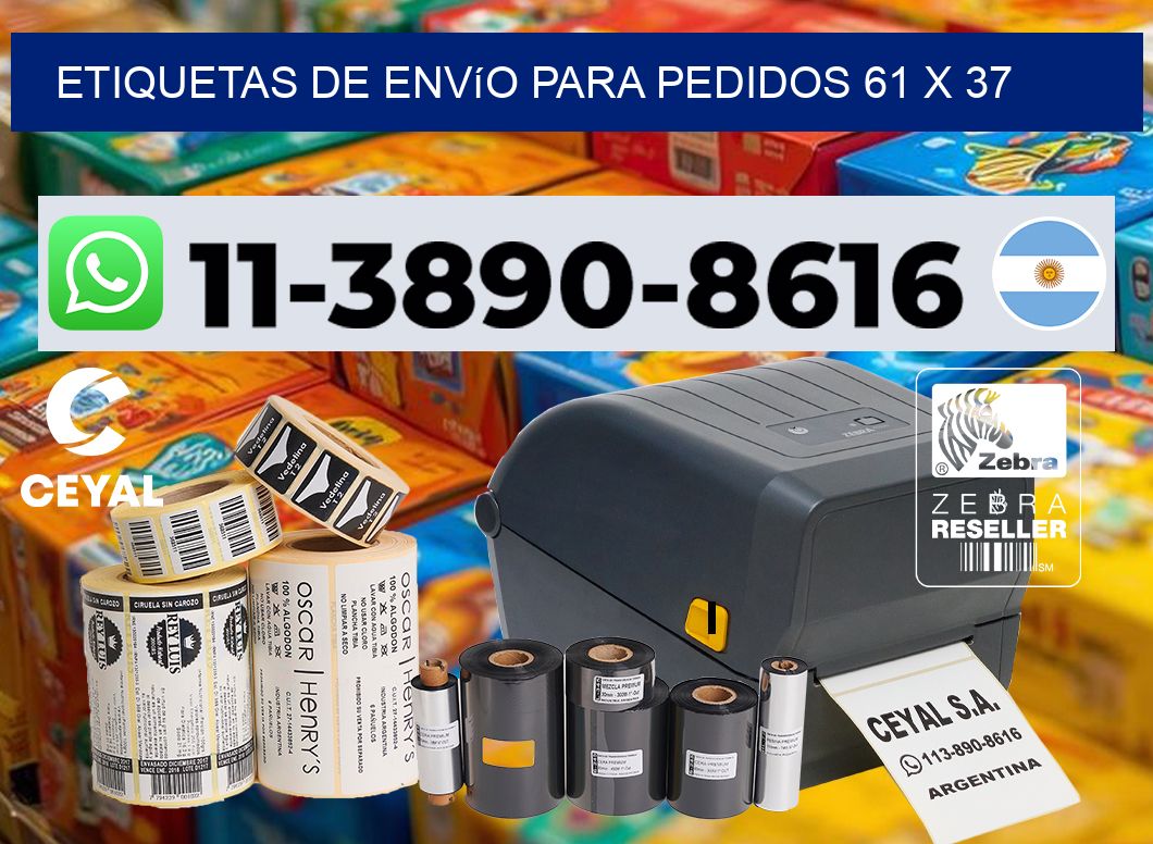 Etiquetas de envío para pedidos 61 x 37