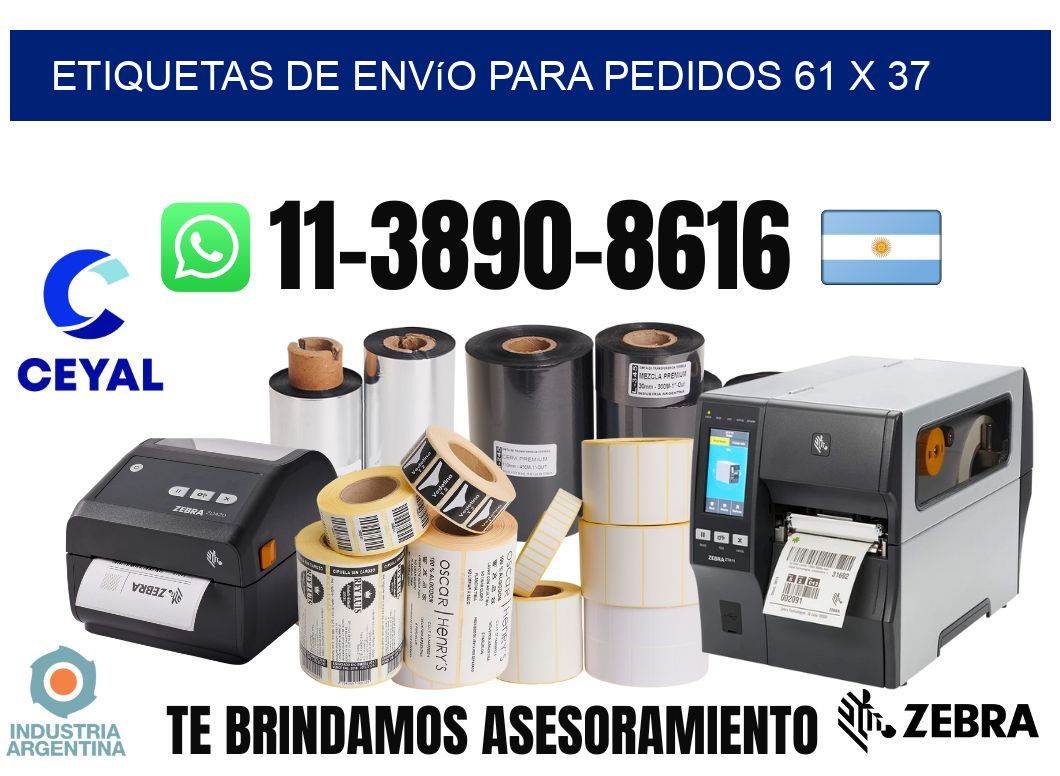 Etiquetas de envío para pedidos 61 x 37