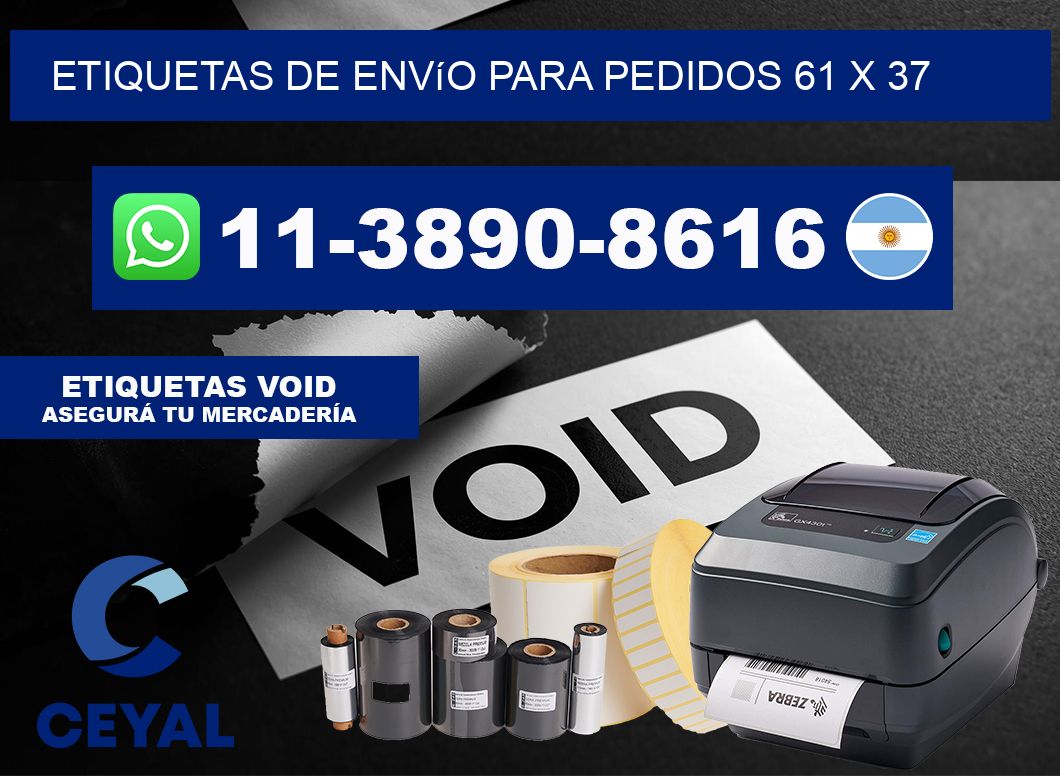Etiquetas de envío para pedidos 61 x 37