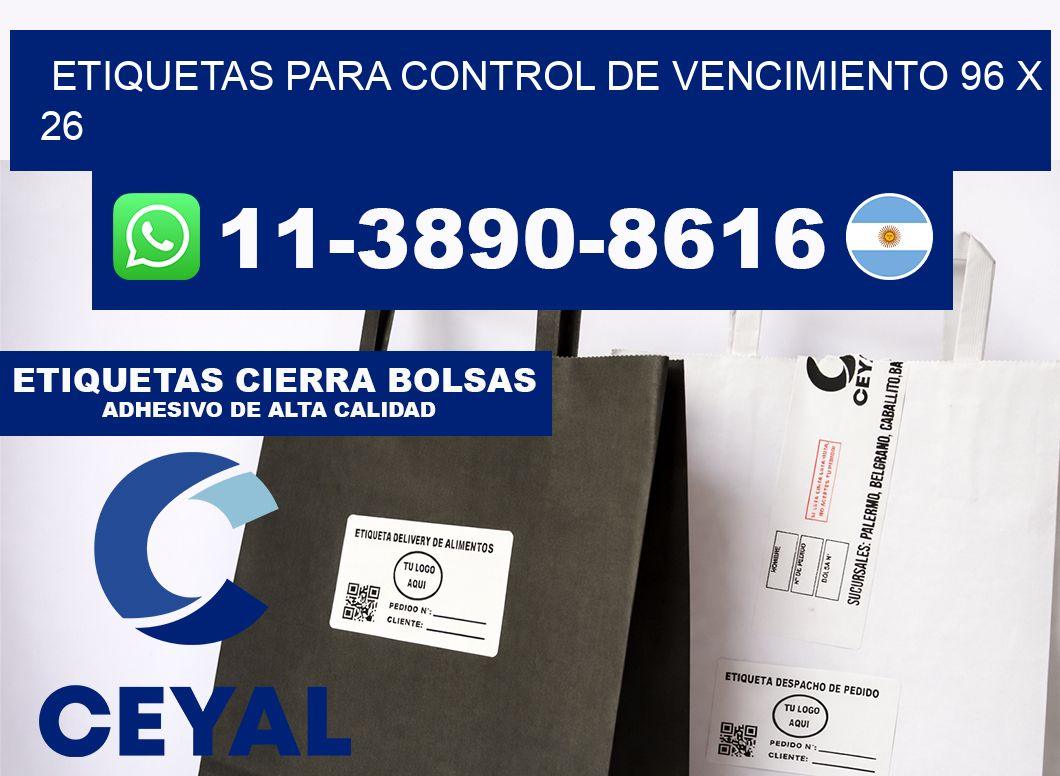 Etiquetas para control de vencimiento 96 x 26