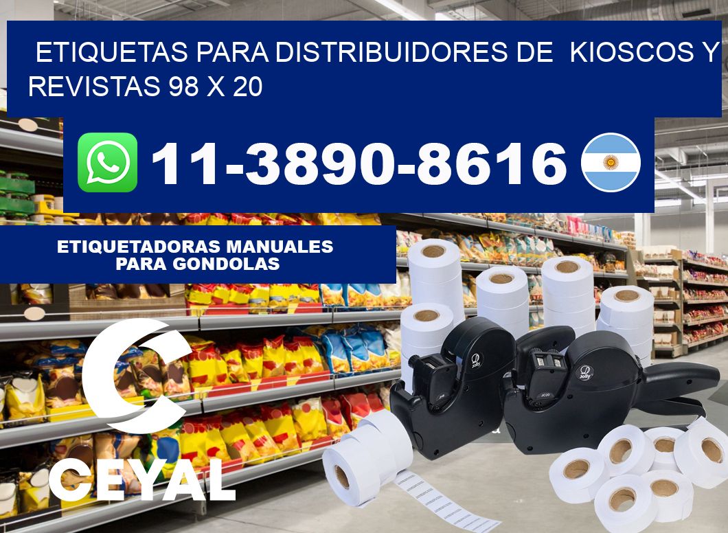 Etiquetas para distribuidores de kioscos y revistas 98 x 20
