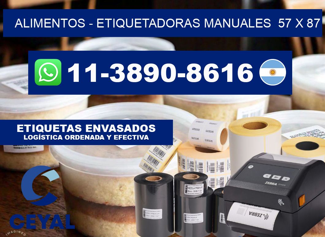 alimentos - Etiquetadoras Manuales  57 x 87
