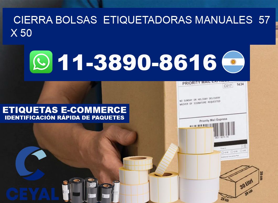 cierra bolsas  Etiquetadoras Manuales  57 x 50