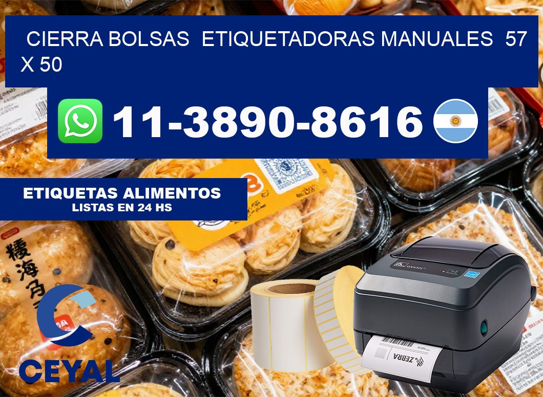 cierra bolsas  Etiquetadoras Manuales  57 x 50