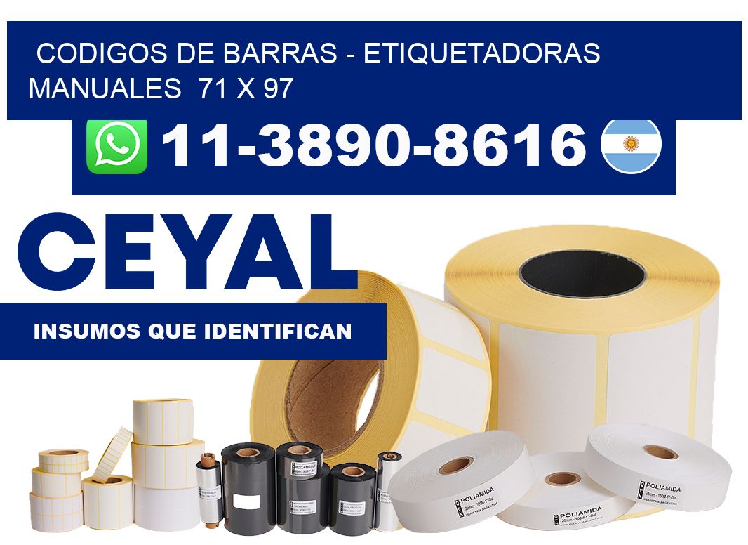 codigos de barras - Etiquetadoras Manuales  71 x 97