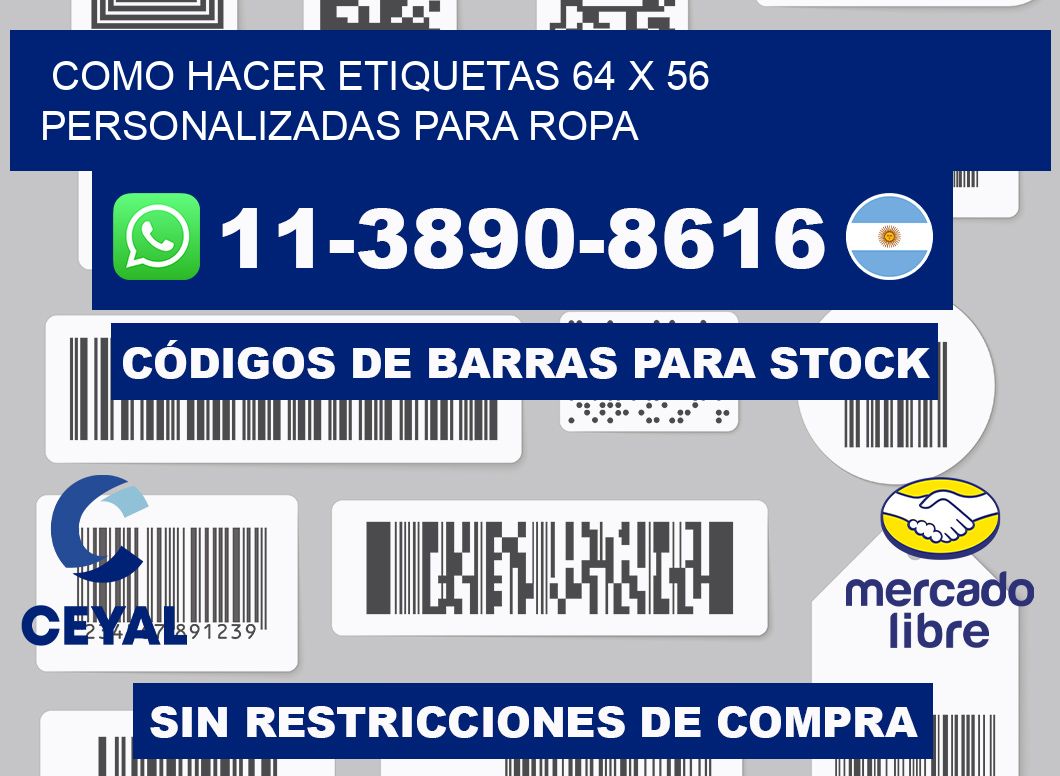 como hacer etiquetas 64 x 56 personalizadas para ropa