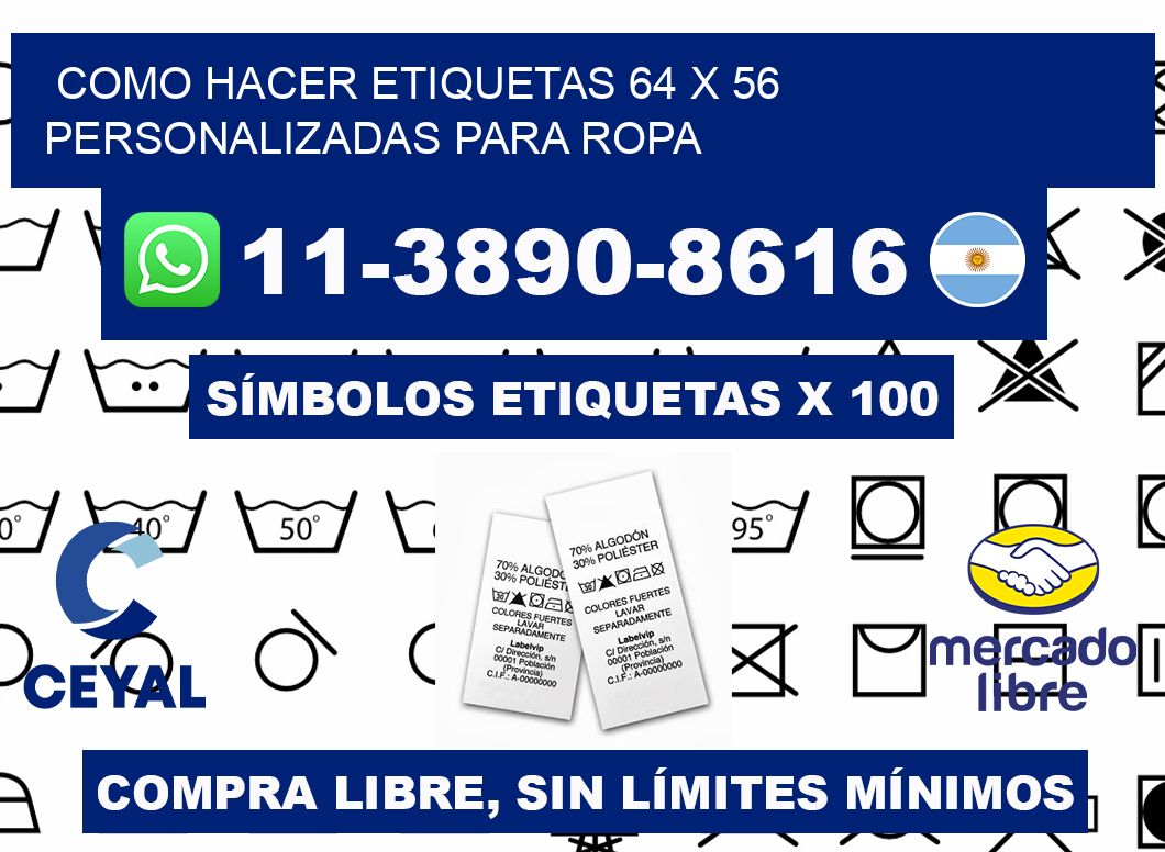 como hacer etiquetas 64 x 56 personalizadas para ropa