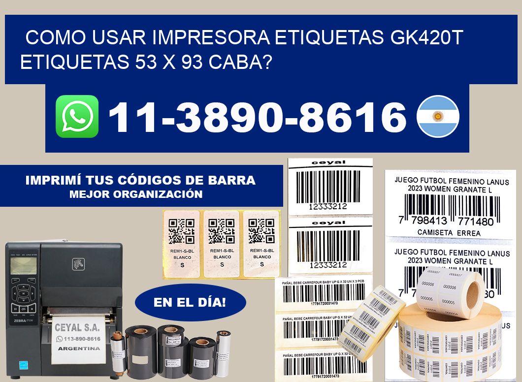 como usar impresora etiquetas gk420t etiquetas 53 x 93 CABA?