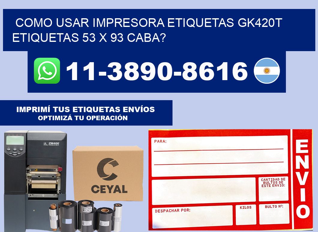 como usar impresora etiquetas gk420t etiquetas 53 x 93 CABA?