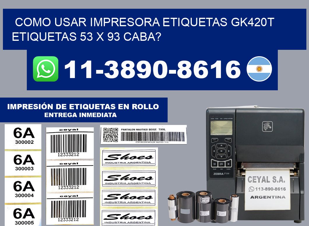 como usar impresora etiquetas gk420t etiquetas 53 x 93 CABA?