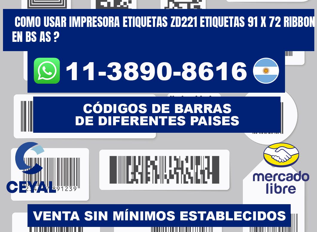 como usar impresora etiquetas zd221 etiquetas 91 x 72 ribbon en BS AS ?
