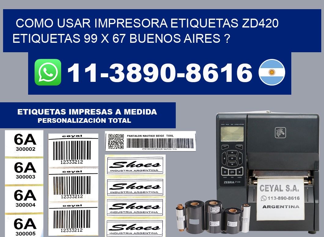 como usar impresora etiquetas zd420 etiquetas 99 x 67 Buenos Aires ?