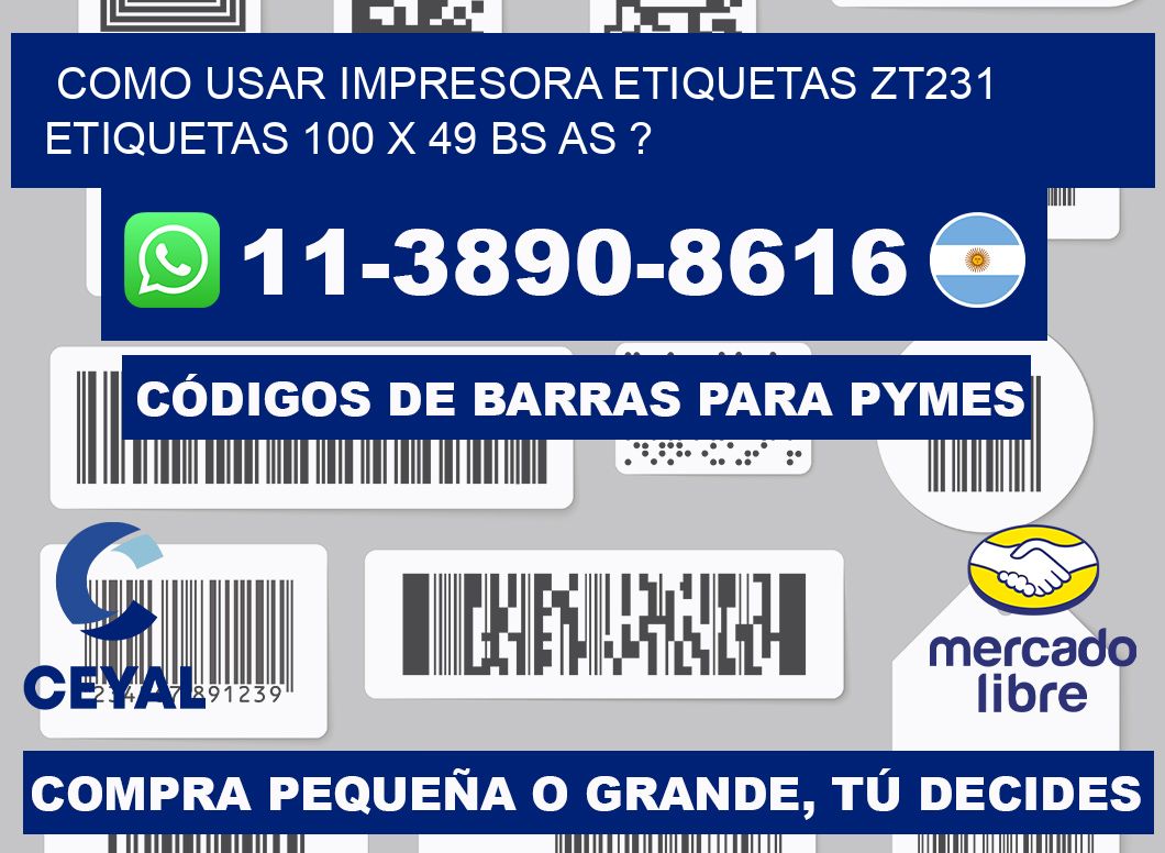como usar impresora etiquetas zt231 etiquetas 100 x 49 BS AS ?