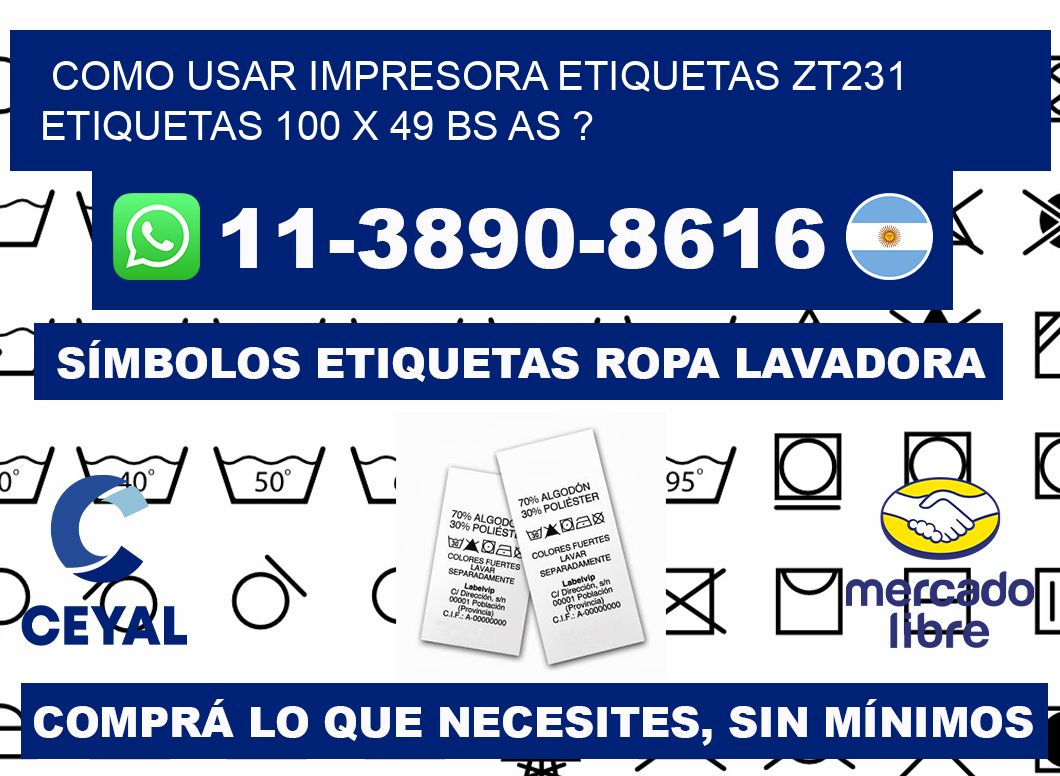 como usar impresora etiquetas zt231 etiquetas 100 x 49 BS AS ?