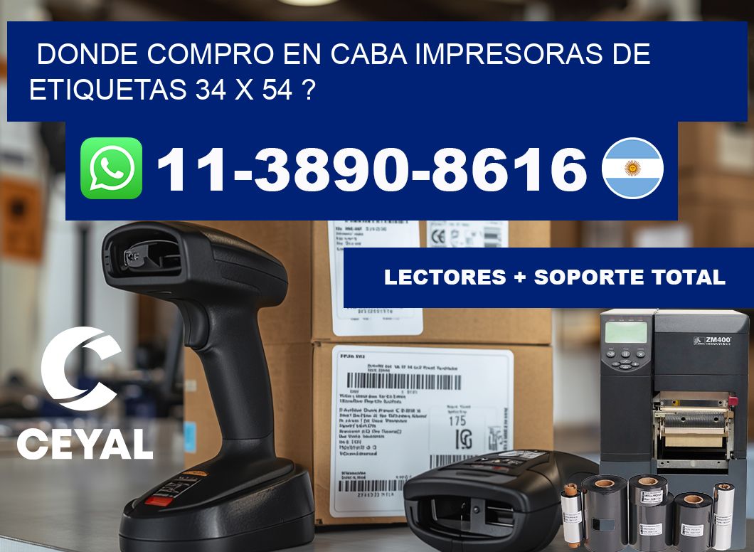 donde compro en CABA impresoras de etiquetas 34 x 54 ?