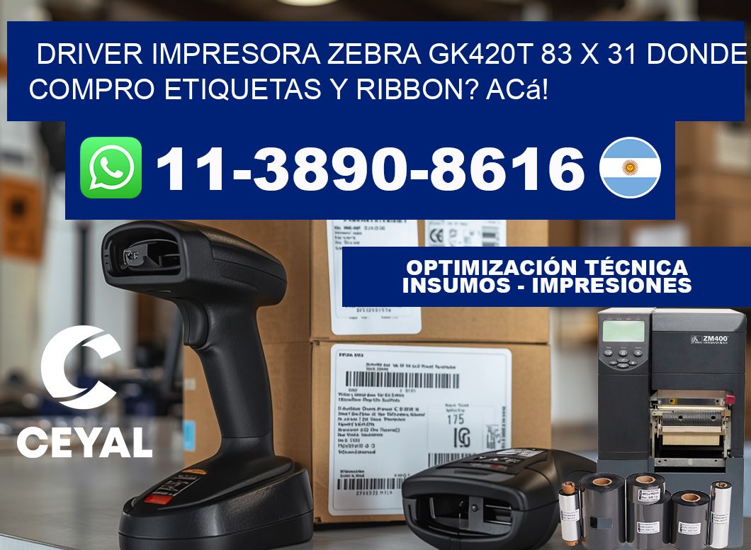 driver impresora zebra gk420t 83 x 31 Donde compro etiquetas y ribbon? Acá!