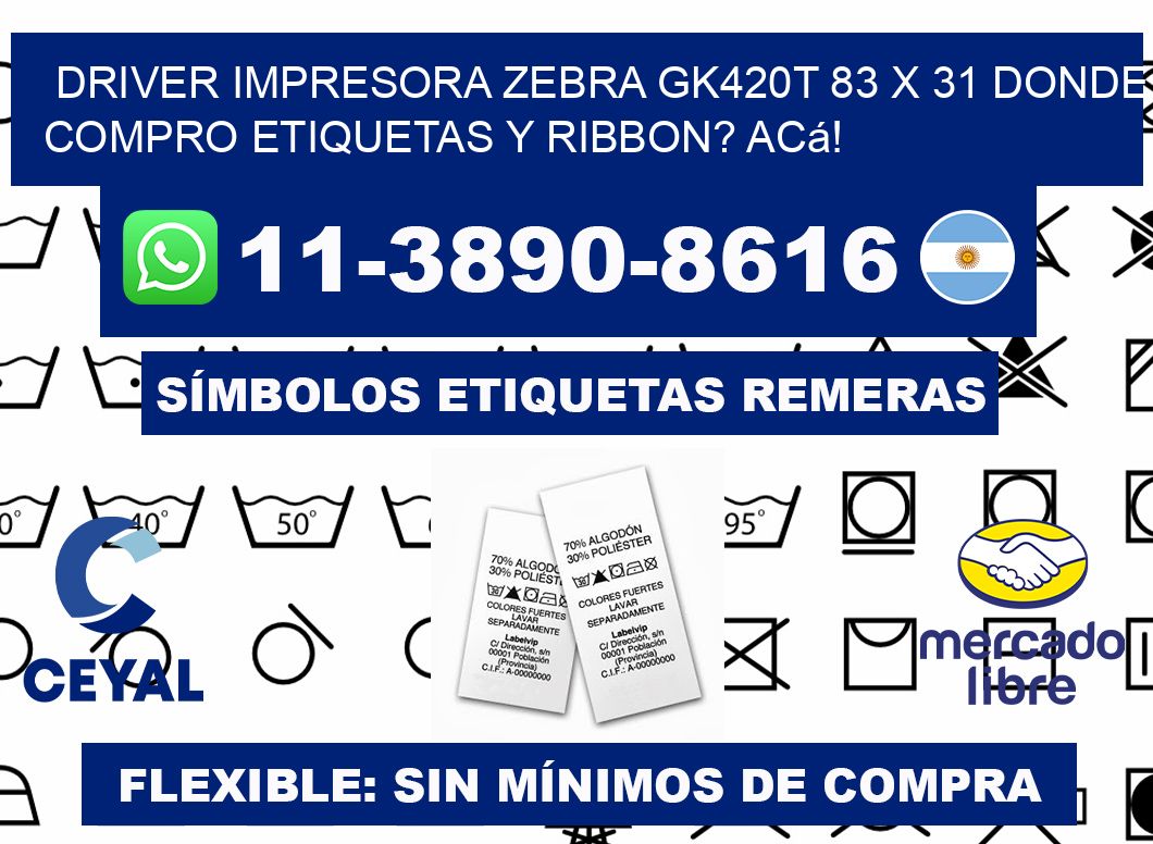 driver impresora zebra gk420t 83 x 31 Donde compro etiquetas y ribbon? Acá!