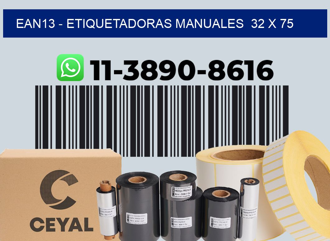 ean13 - Etiquetadoras Manuales  32 x 75