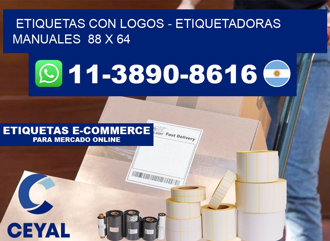 etiquetas con logos - Etiquetadoras Manuales  88 x 64