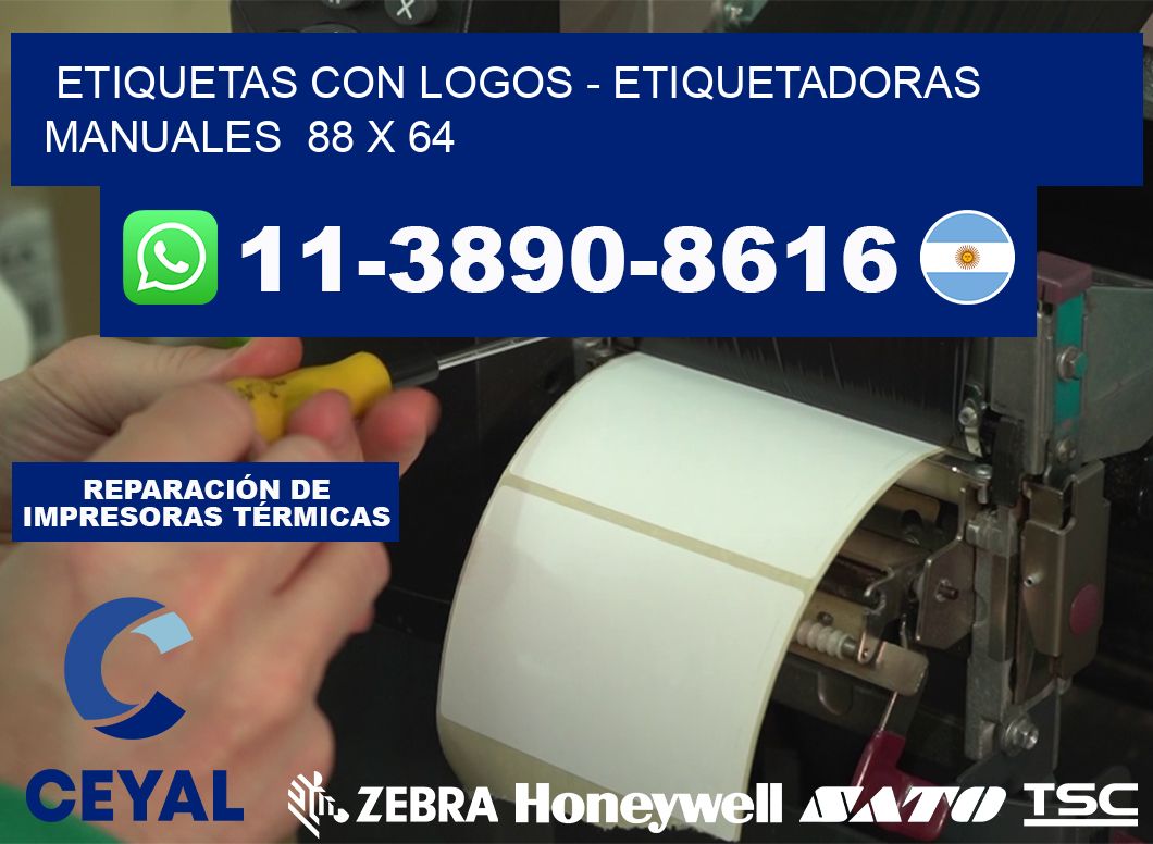 etiquetas con logos - Etiquetadoras Manuales  88 x 64