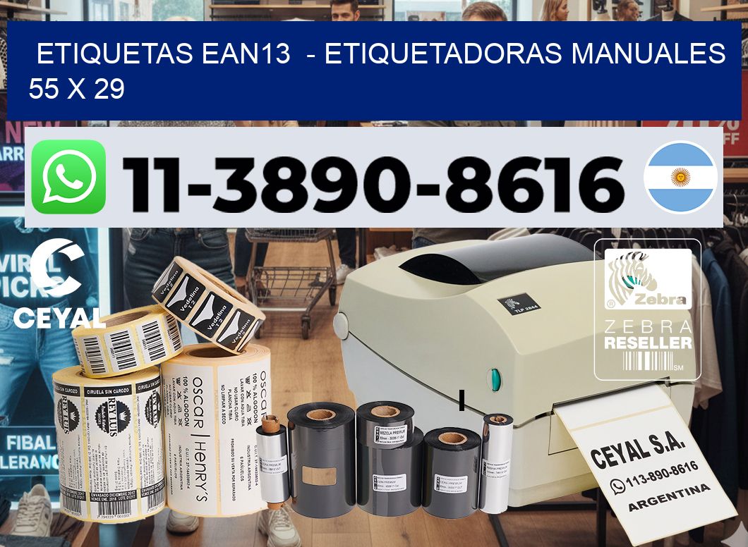 etiquetas ean13  - Etiquetadoras Manuales  55 x 29