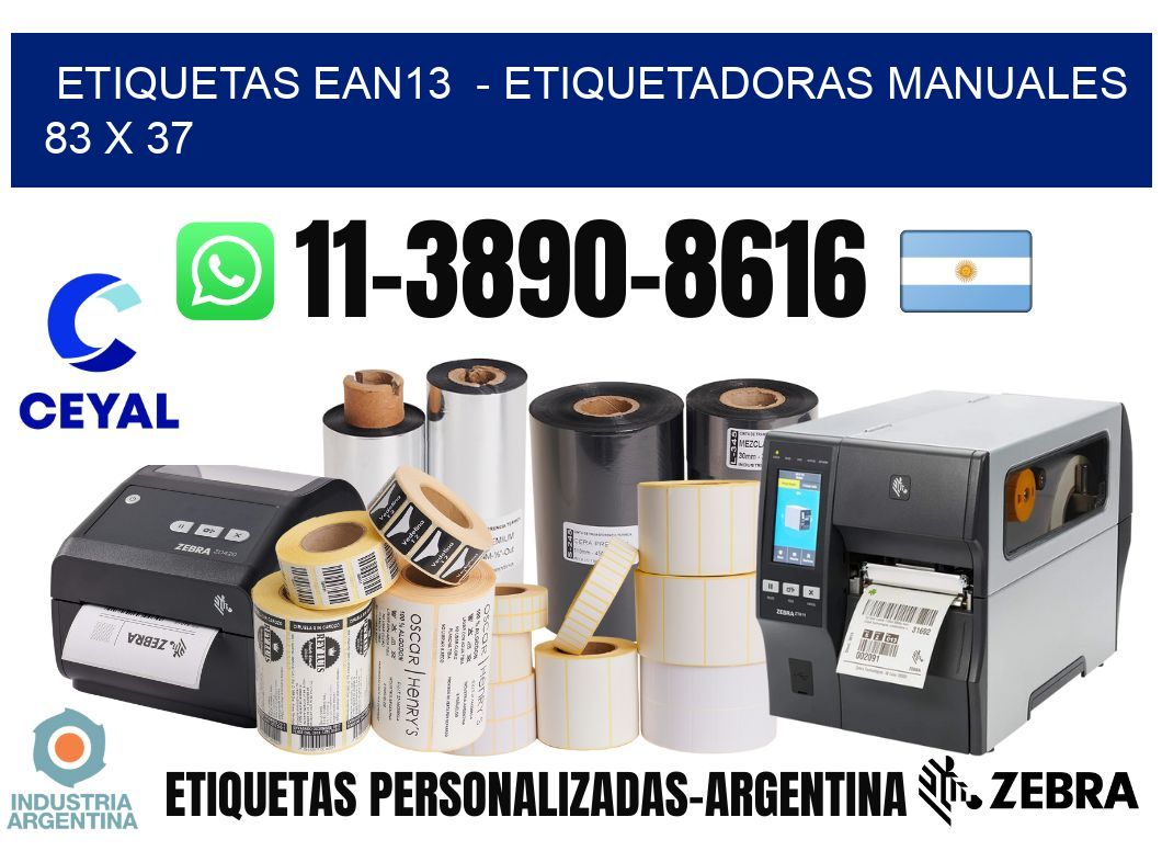 etiquetas ean13  - Etiquetadoras Manuales  83 x 37