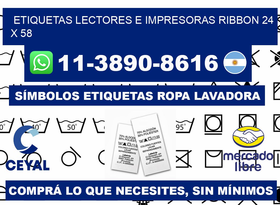 etiquetas lectores e impresoras ribbon 24 x 58
