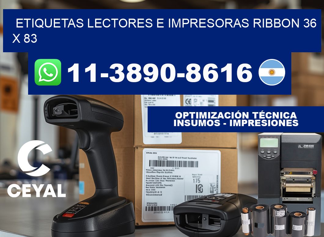 etiquetas lectores e impresoras ribbon 36 x 83